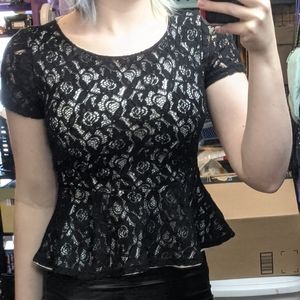 Forever 21 floral lace peplum top